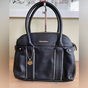 BIG BUDDA BLACK SHOULDER BAG Long Curved Handle Roomy Oversized Purse